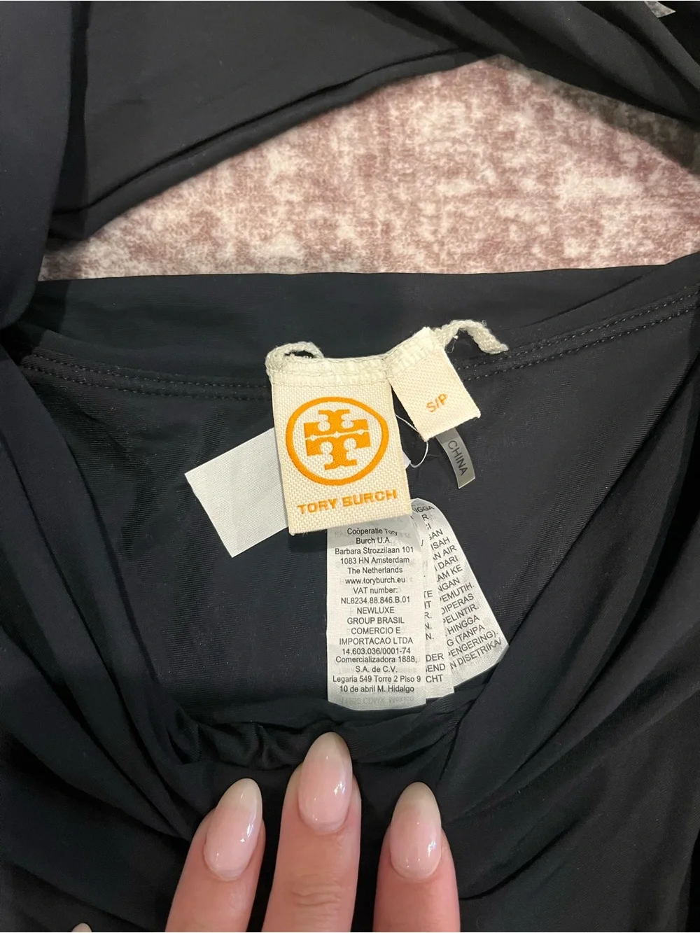 Tory Burch High-Waist Black Bikini Bottom with Front Knot